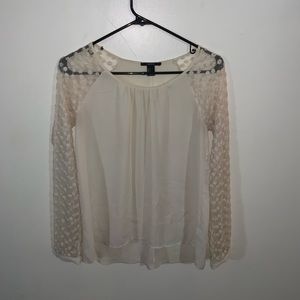 White Blouse With mesh sleeves